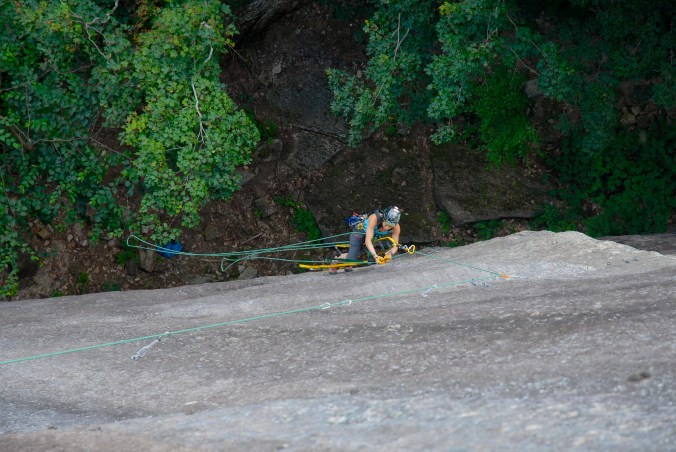 Cleaning the Terror Traverse (Photo: Chad Hussey)