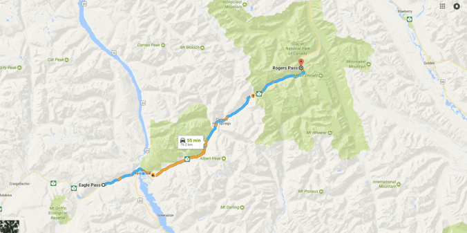 You can see the drive between Revelstoke and Golden falls right along the stretch of highway under warning