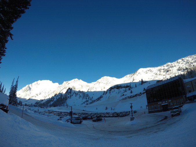 Sun on the other side of the parking lot. It was shaping up to be a very cold but clear day.