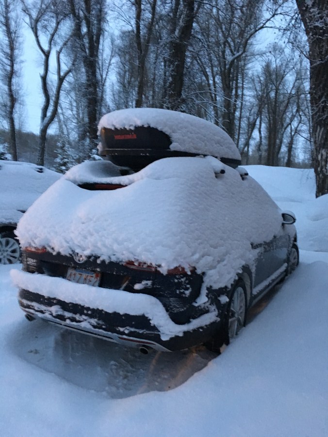 I tried not to feel too bad waking up to all this new snow on my car this morning.