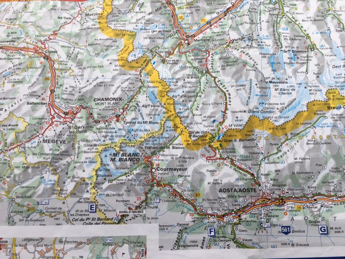 The familiar drive through the Mont Blanc tunnel to Courmeyer