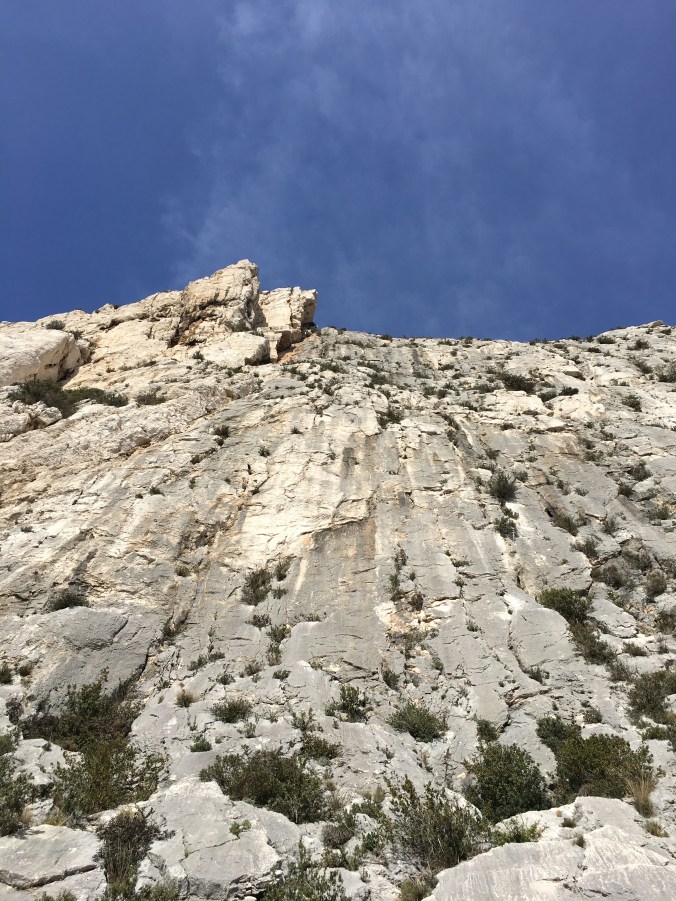 Looking up at the Secteur Grand Dièdre before starting the walk back down to the car