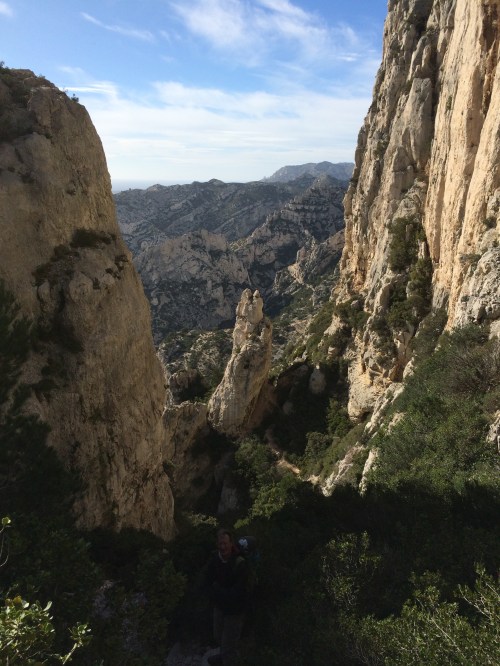 Scrambling back down to get onto the main trail again